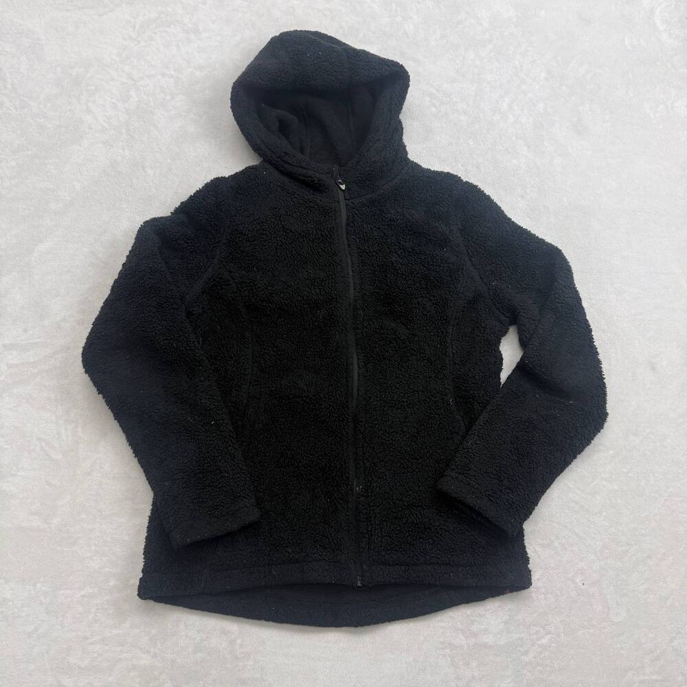 Spyder Women's Hoodie Black Size M Sherpa Fleece Full Zip Hooded Jacket Cozy